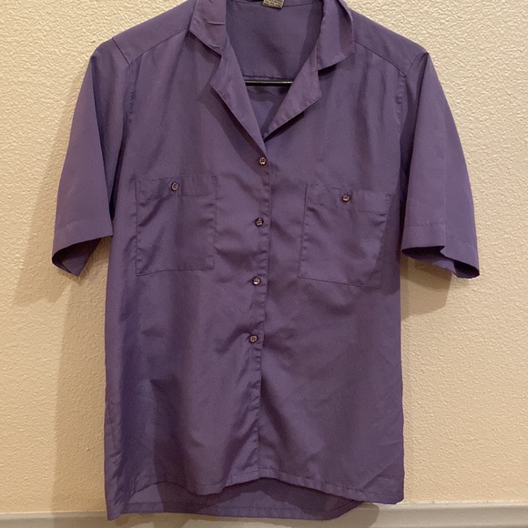 Silky purple indie button down collared top - Picture 7 of 7